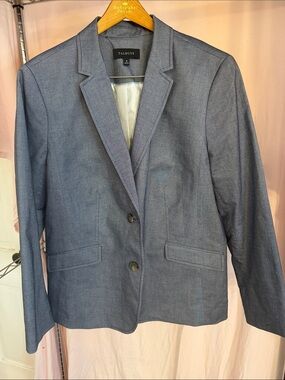 Talbots Slate Blue Two-Button Notched Lapel Blazer